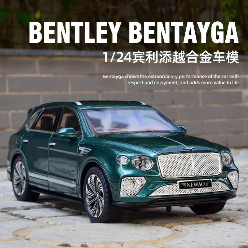 1:24 Bentley Bentayga Hoge Simulatie Diecast Metaallegering Model auto Geluid Licht Trek Collectie Kinderen Speelgoed Geschenken