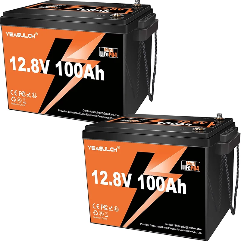 

12V 100Ah Mini Max LiFePO4 Battery Built-in 100A BMS Motorcycle Lithium Batteries 1280Wh Power for Home Backup Energy RV Marine