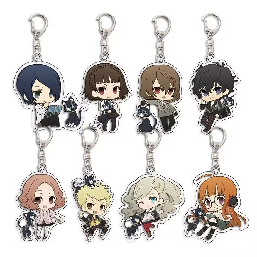 PERSONA 5 Anime Akechi Goro Yuuki Makoto Acrylic Keychain Keyring Lolita Pendant Student Backpack Decoratio Gift