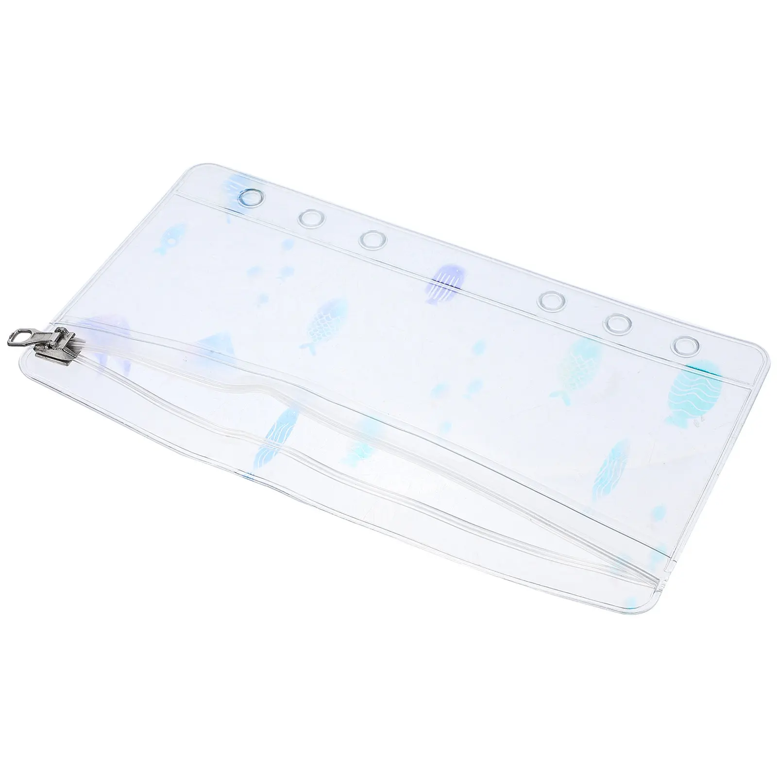 

6-Ring Loose-Leaf Binder Zipper Pouch PVC Refill Pocket for Office Supplies Stationery Receipts Invoices Home Storage Decorative