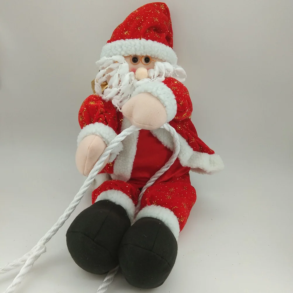 

Santa Claus Christmas Hanging Ornament Climbing on Rope Decorative Xmas Tree Indoor Outdoor Wall Window Decor 30Cm