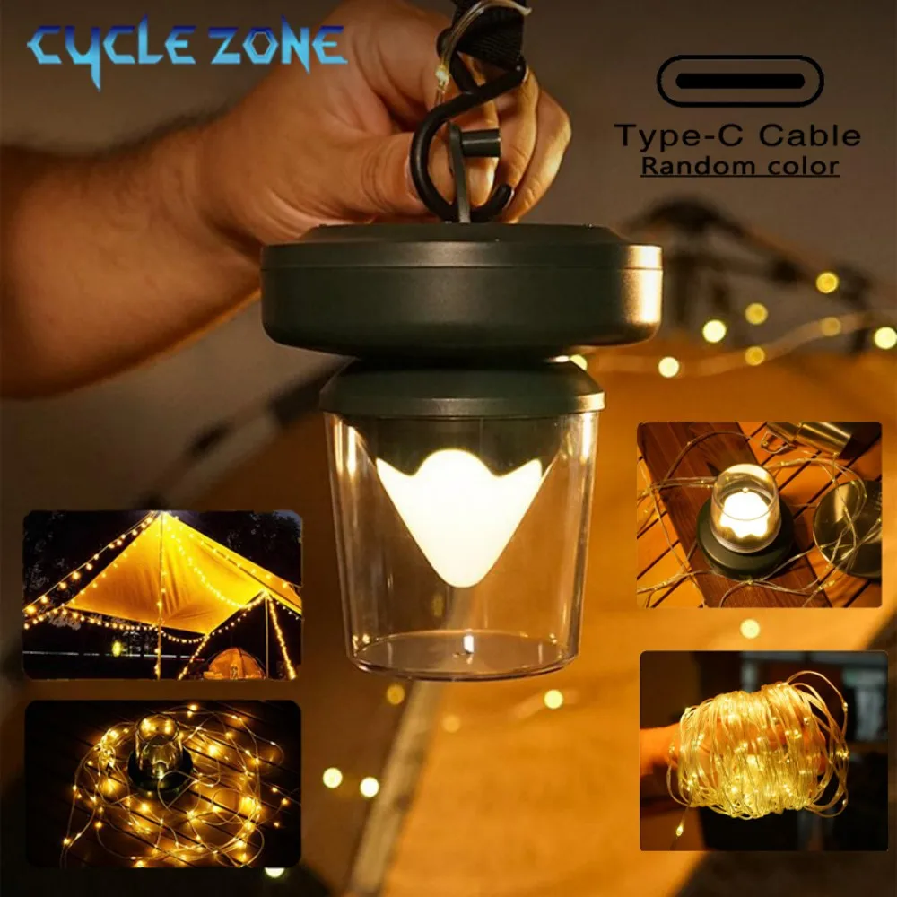 

Portable Outdoor Camping Tent LED String Light 10M Recyclable String Lights Ambient Decorative for Night Market Birthday Party