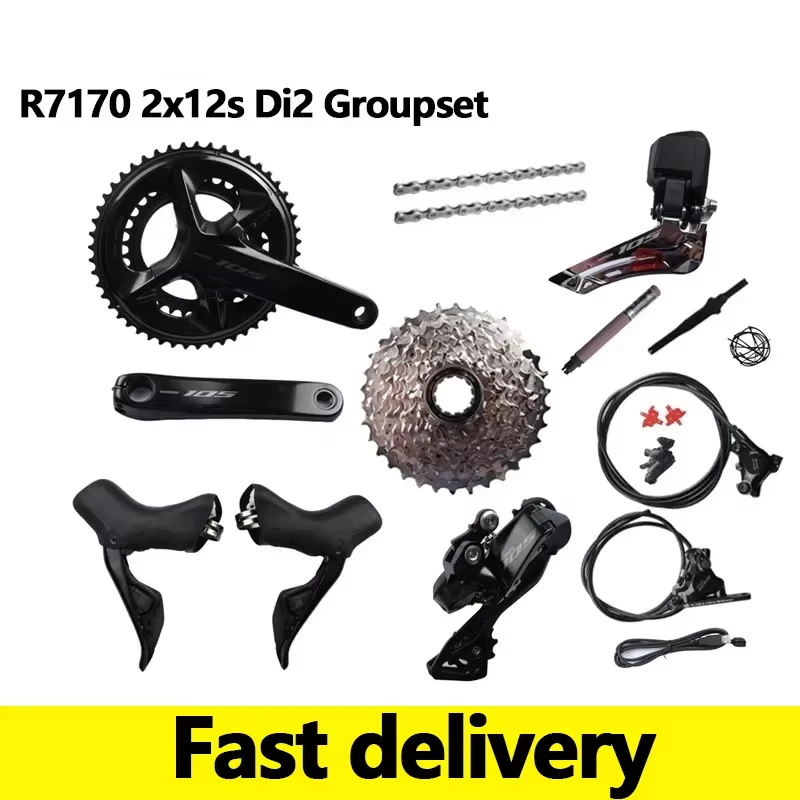 Shimano 105 Di2 R7170 R7100 2x12Speed Crank 170mm/172.5mm R7150 Rear Derailleur R7100 11-36T/11-34T Cassette Road Bike Groupset