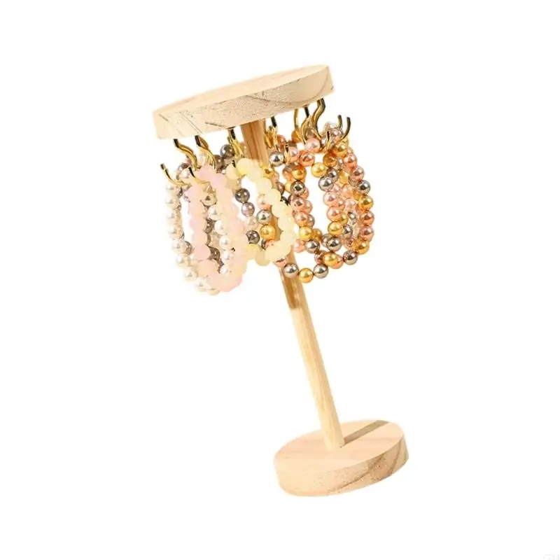 

Elegant Wooden Necklace Display Stand With Adjustable Hooks Loose Necklace Hanger For Jewelry Stores And Home Decors C71A