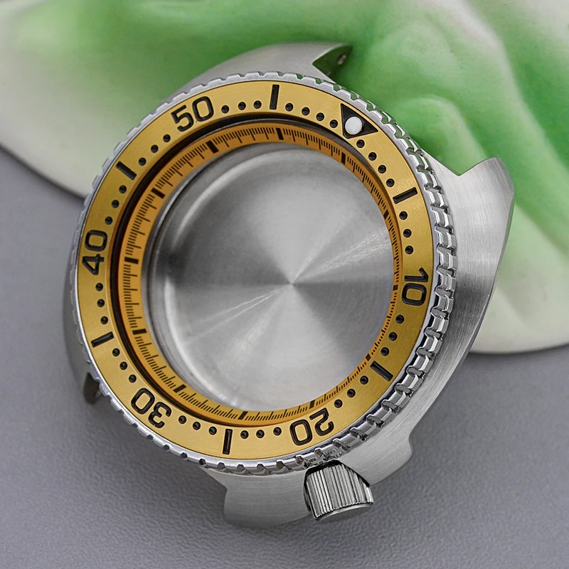 Silver Turtle Case Sealed Back NH35 NH36 4R36 7S26 Movement Compatible 28.5mm Dial NH35 Case Sapphire Crystal Men's Watch Case