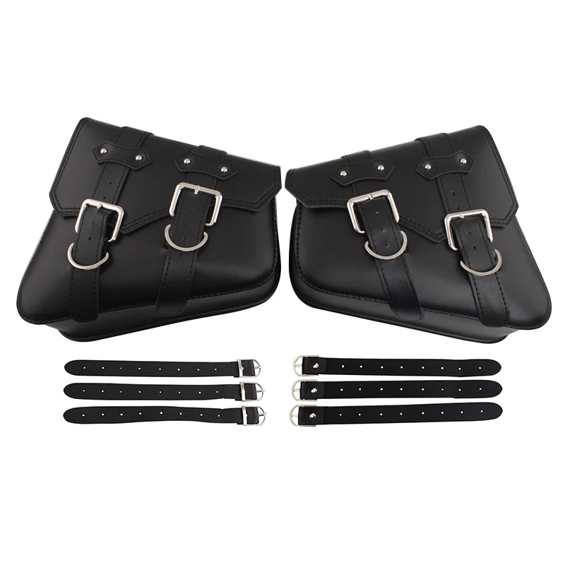 Motorcycle Saddlebag Leather Waterproof Luggage Bag Black For Harley Sportster XL883 1200 Saddle bag Storage Tool Bag Saddlebag