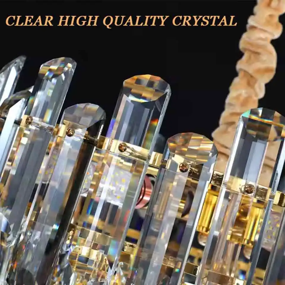 LED الحديثة الثريات البلورية/ النجف الكريستالي ضوء السقف الفاخرة مع E14 حامل مصباح لغرفة الطعام المطبخ جزيرة غرفة المعيشة المنزل #4