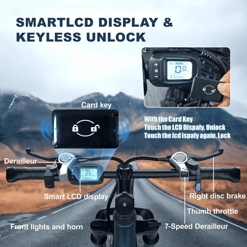 Electric Bike for Adults, 750W Peak Ebike, 40Miles 25MPH Electric Mountain Bike, 24''/26" Adult Electric Bicycle with 36V Battery, 21 Speed, Full Suspension, UL 2849 Certified image 12