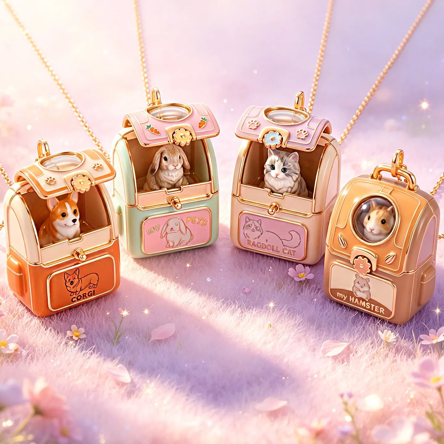 Trendy New European And American-Style Cartoon Animal Backpack Charm Necklace—adorable Versatile Perfect As A Gift Or Decorative