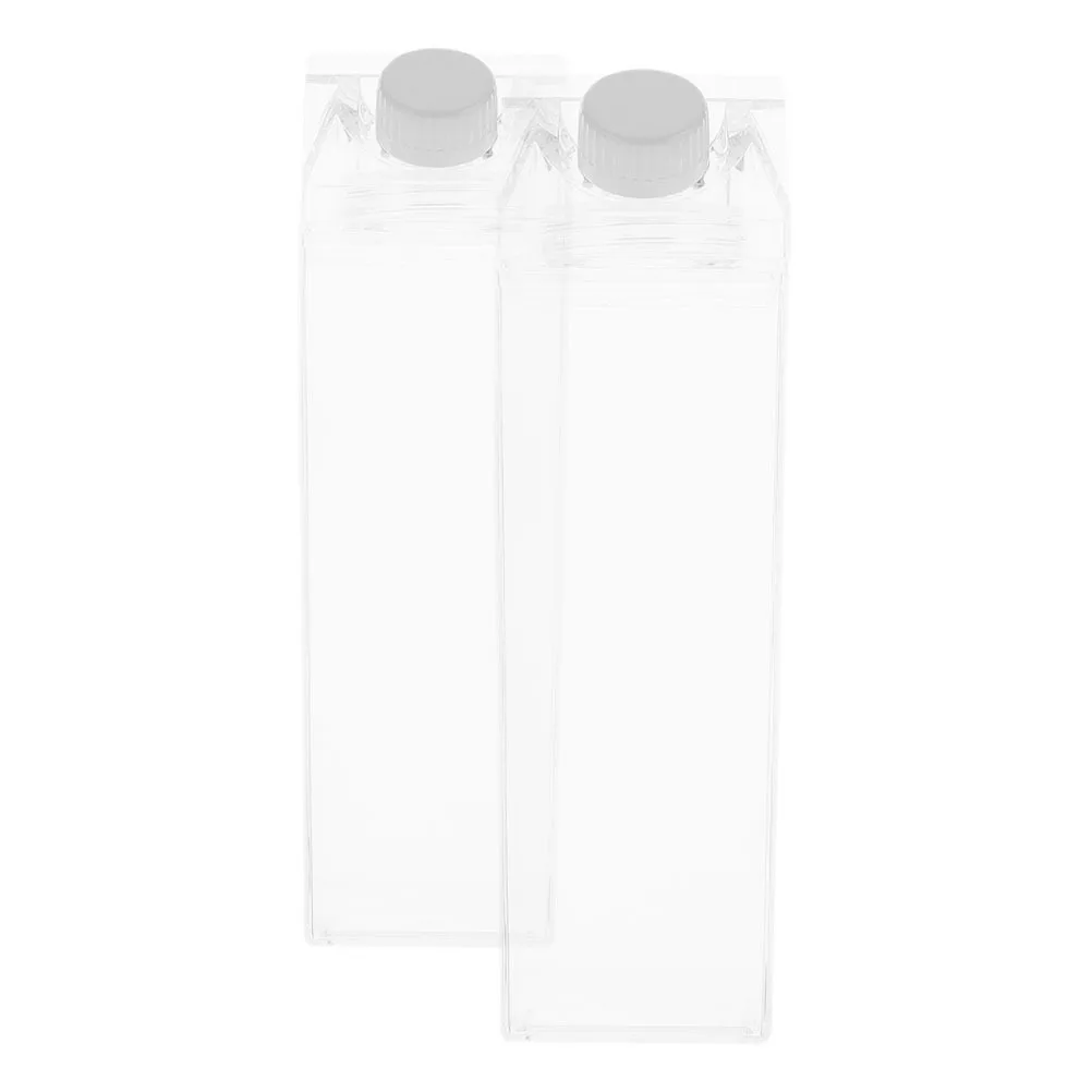 

Clear Milk Storage Bottle Plastic Square Water Container Leakproof Portable Reusable Juice Bottle for Outdoor Sports Travel