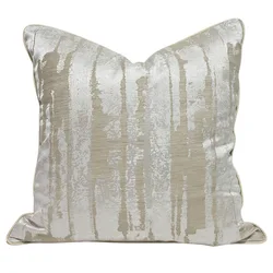 Luxury Throw Sofa Cushion Cover Abstract Designed Pillow Case with Striped for Living Room and Bed, Beige Gray 50x50, 40x60cm