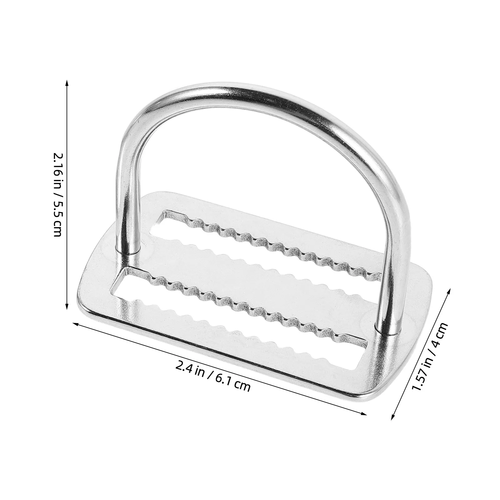 2Pcs Stainless Steel Diving Belt Buckle Serrated Weight Belt Retainer D Ring Dive Harness Side Mount Positioning view 3