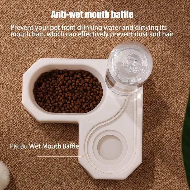 

Water Feeder 500ml Portable Water Feeder Food Dispenser Detachable Dog Water Bowl Cat Feeding Station Anti-Tip Cat Feeder And