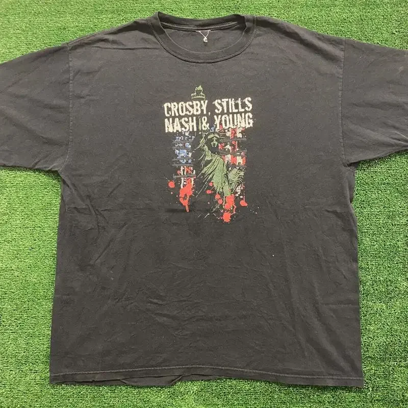 Hot Crosby Stills Nash Young Remake T Shirt Black