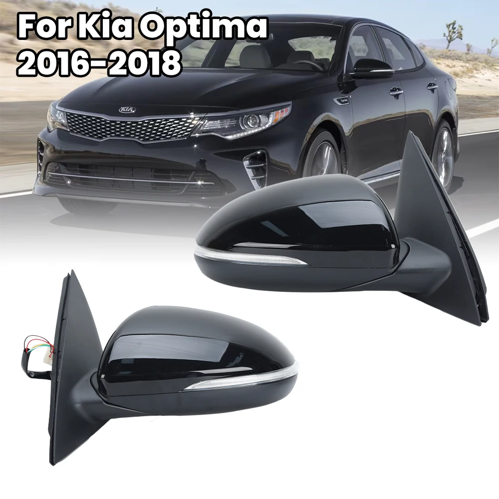 5 Wires Side Rearview Mirror Assembly For Kia Optima 2016 2017 2018 Black With Turn Signal Light Rearview Mirror Car Accessories