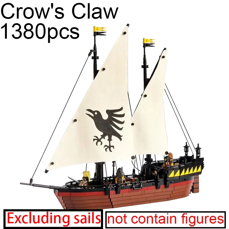 MOC Maritime Adventure Boat Pirate Ship Building Blocks Imperial Frigate Mini Bricks Model Toys For Kids Birthday Christmas Gift