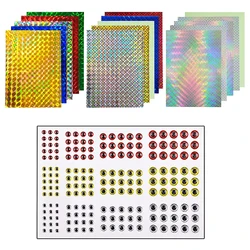 193PCS Holographic Adhesive Film Sticker Flash Tape 3D Fishing lure eyes Repair Kit DIY Making Fly Tying fishing material