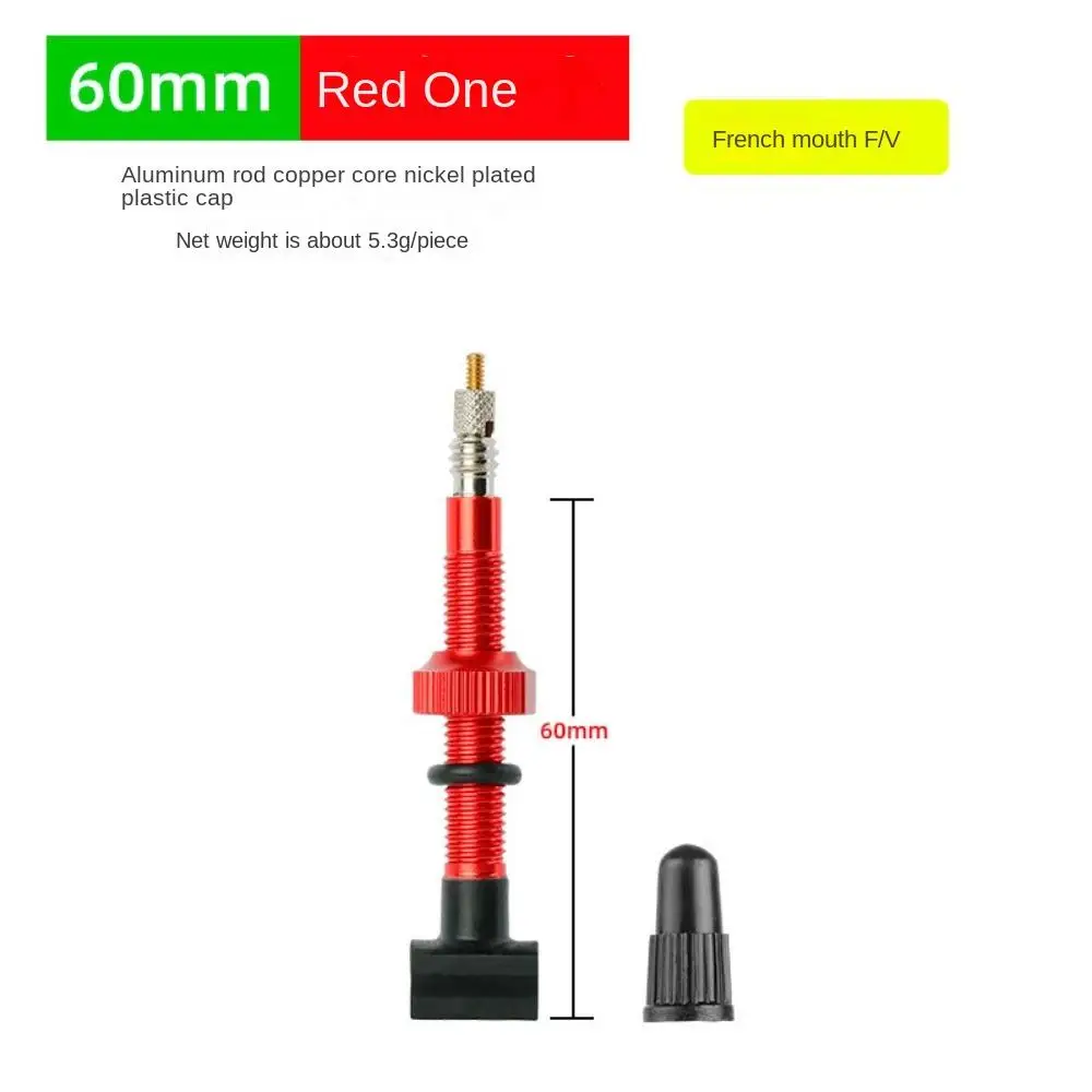 45/60/80mm F/V Valve Nipples CNC-machined Tubeless Tire Valve Tubeless Tire Valves Anodized Abrasion Resistance MTB Road Bicycle