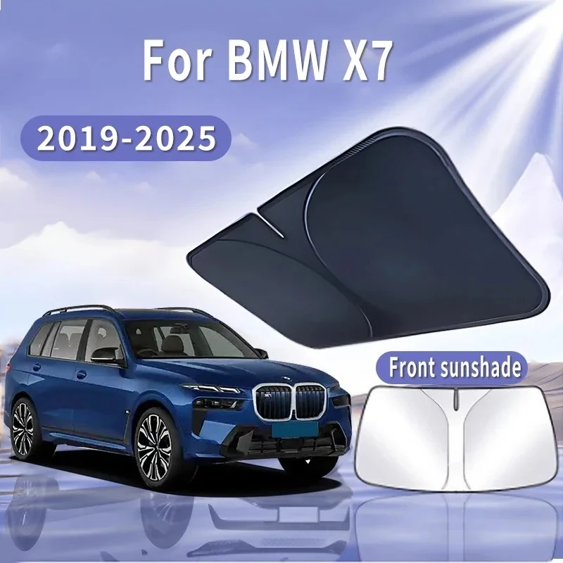 Foldable Car Sun Visor For BMW X7 2019~2025 2020 2021 Front Windshield Sunshade Heat Insulation Summer Cooling Auto Accessories