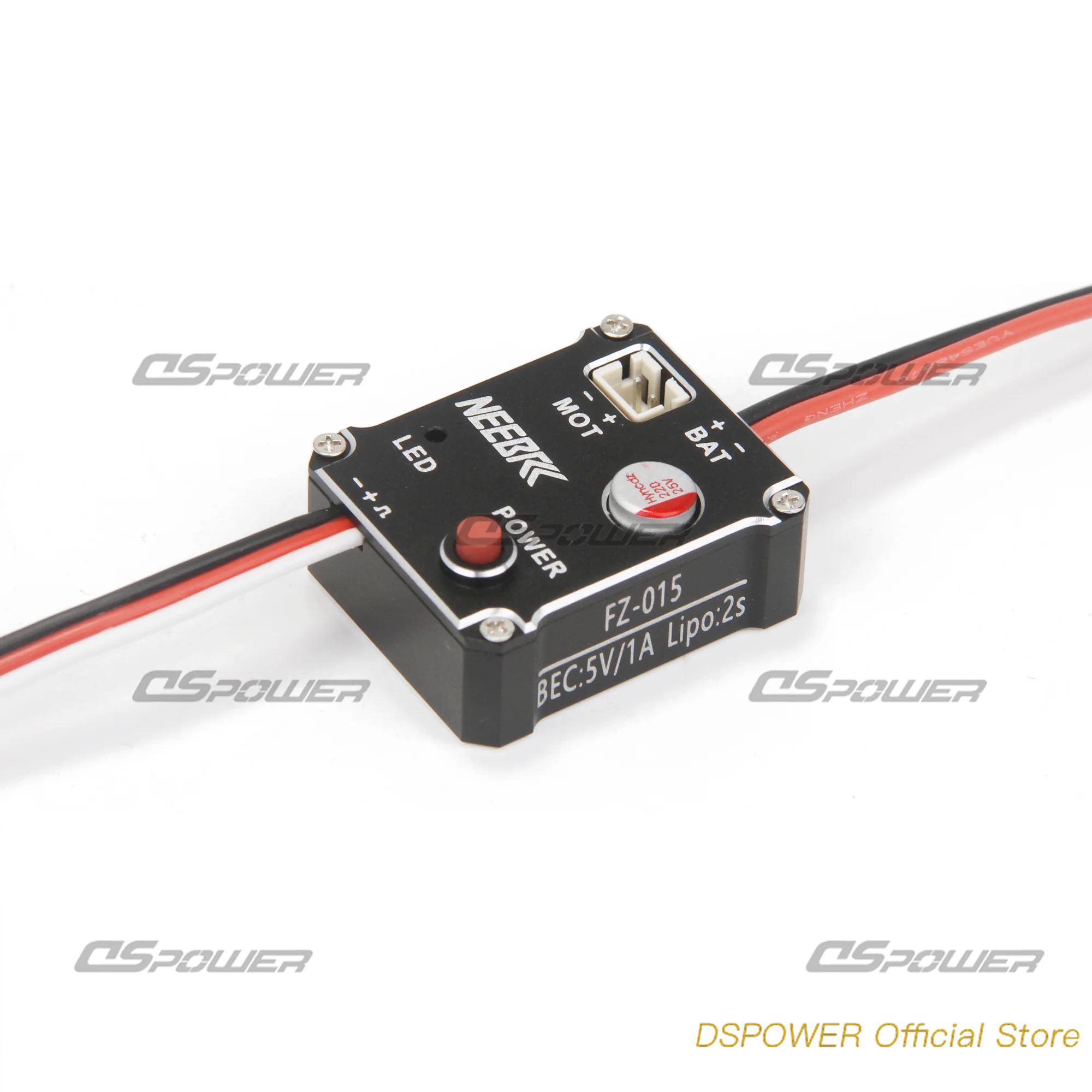 NEEBRC 15A Brushed 2S ESC 5V/1A BEC Waterproof Dust-proof for 1/24 1/18 Climbing/Drifting/Off Road Vehicle SCX24 130/180 Motor