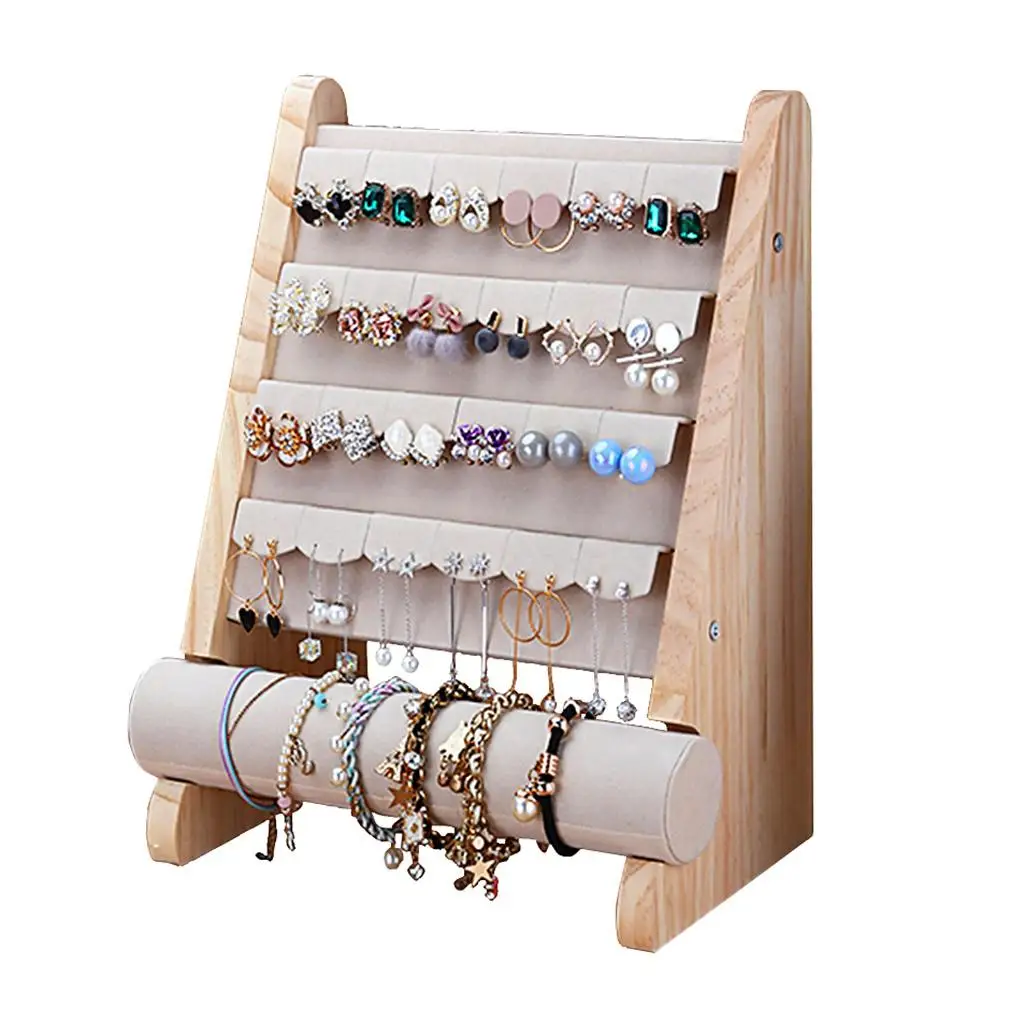 Wooden Jewelry Organizer, Jewelry Adjustable Watch Bracelet Holder for