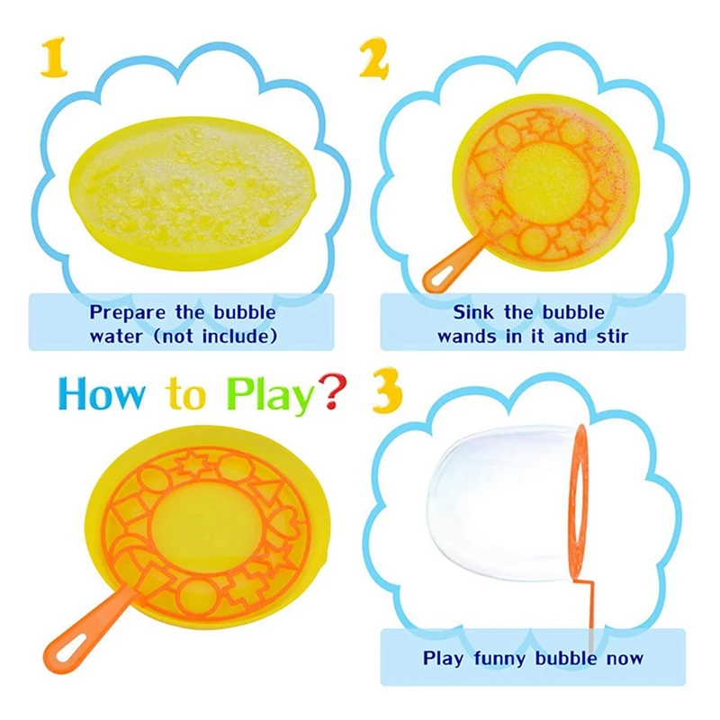 30PCS Big Bubbles Wand Kit For Kids Creative Bubble Making Toy Colorful Bubble For Outdoor Activity & Party