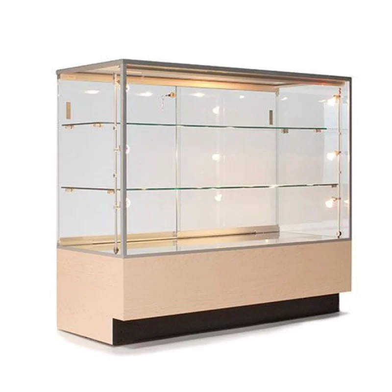 Custom. full glass showcase led top light bakery shop cabinet cake display vitrine show