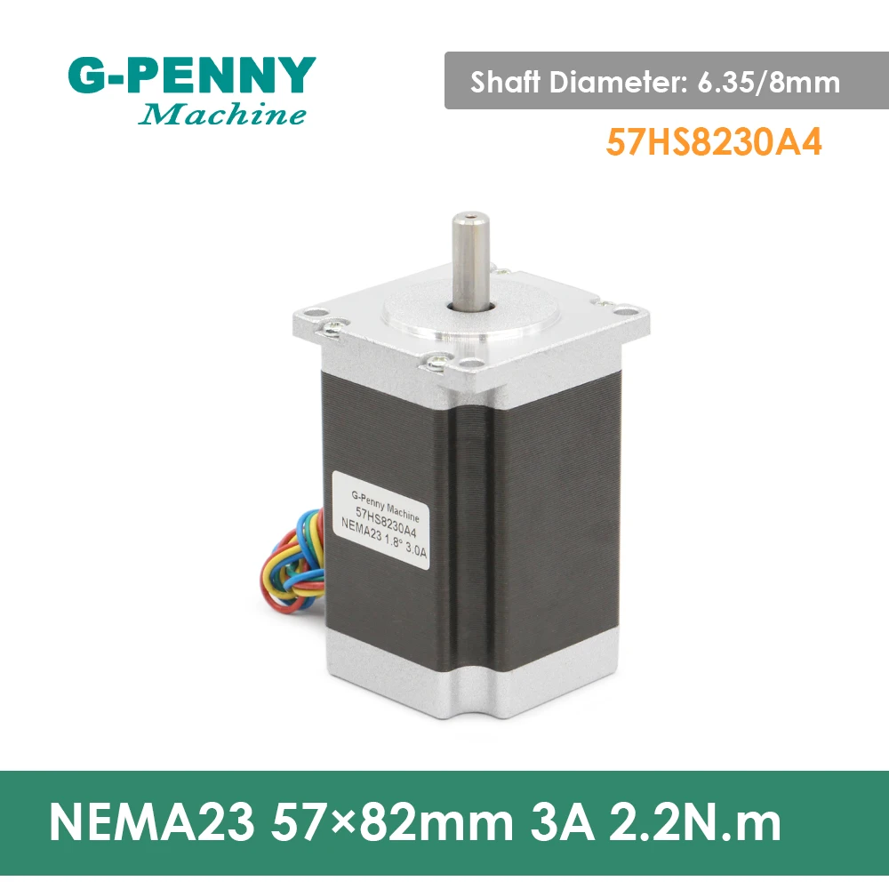 NEMA23 Stepper Motor 57x82mm 2.2N.m 6.35/8mm 3A 315Oz-in for CNC Router Engraving machine 3D printer