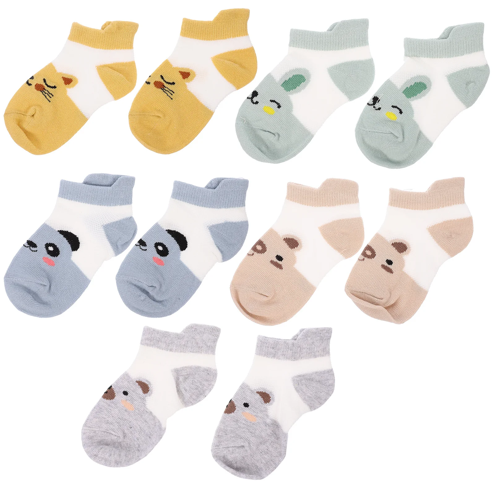 

5Pairs Cotton Socks for Toddlers Cute Cartoon Animal Design Comfortable Breathable Kids Socks Adorable Newborn Baby Boys Girls