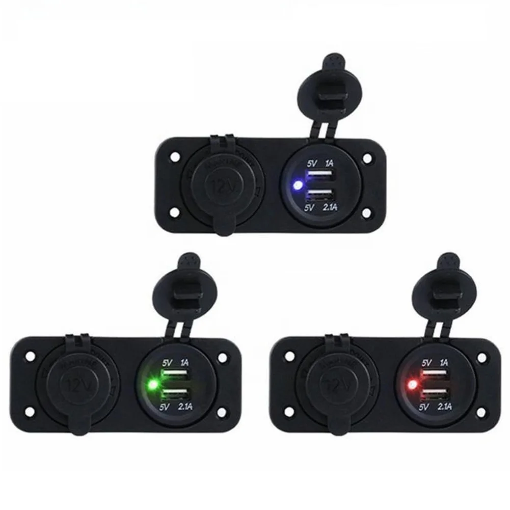 Safe 12V Dual Port Vehicle Charger 2.1A Power Socket For Auto Motorcycle RV Boat for camper Truck for Marine Electrical System