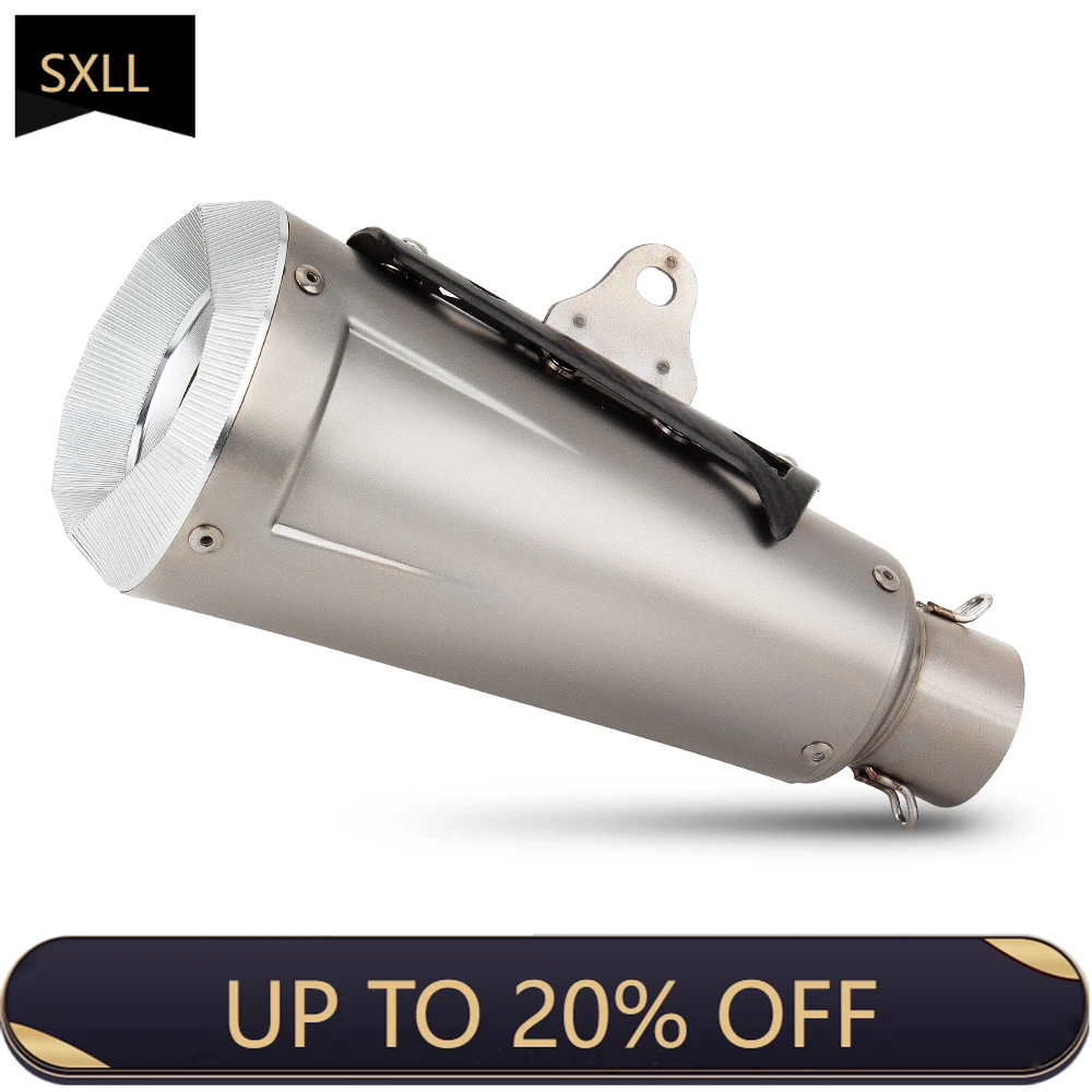 

SXLL Universal 51mm Motorcycle Exhaust Escape Motorcycle Carbon Fiber Cover with DB Killer for RC390 MT07 R15 GSXR600 CBR400R Z4