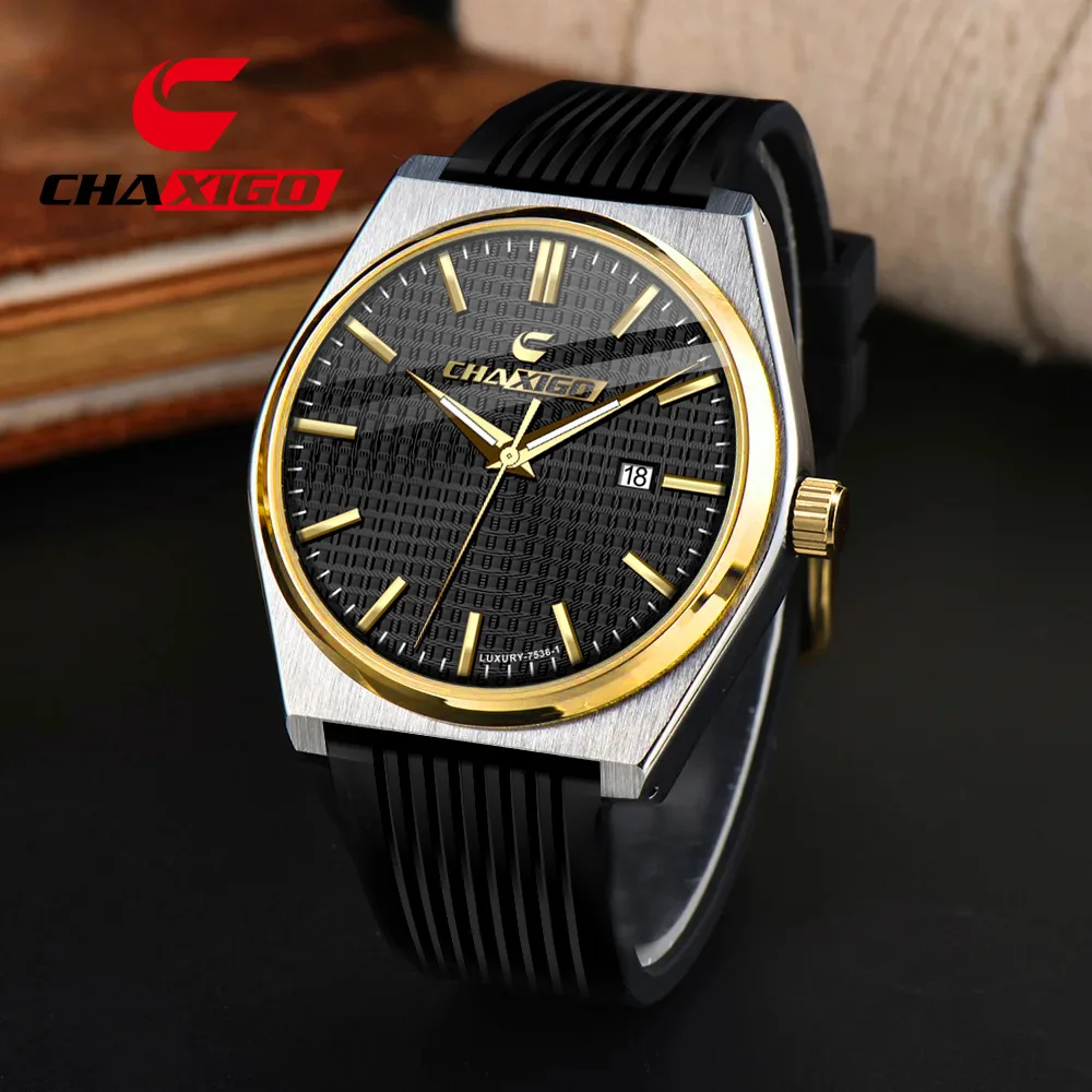 

CHAXIGO 7536 Men's Watch Multi Functional Quartz Watch Fashion Waterproof Luminous Calendar Watches for Men Relogios Masculino