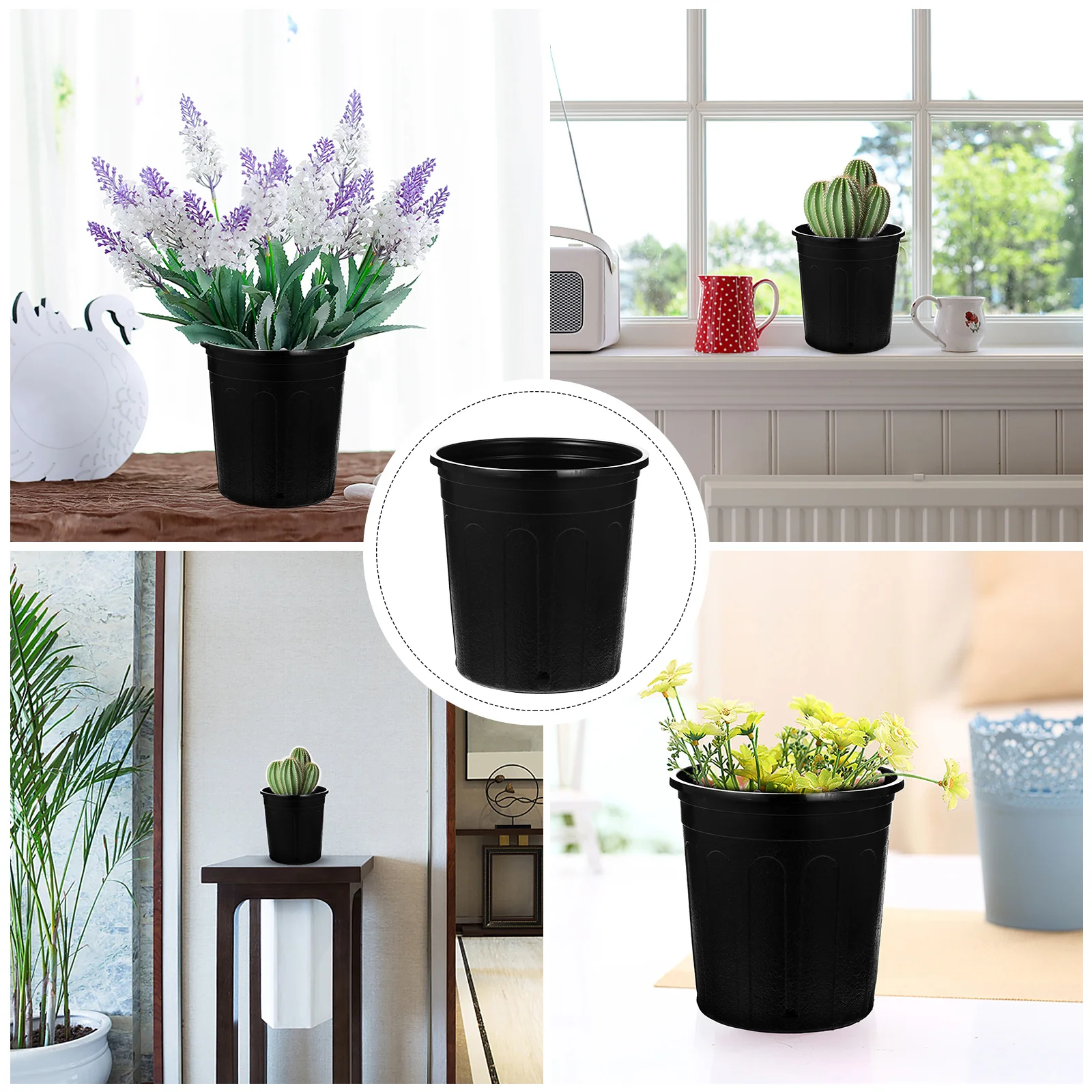 

10Pcs Simple Plastic Root Control Flower Pots Gallon Plant Nursery Pot Indoor Balcony Garden Flower Planter Garden Plant Pots