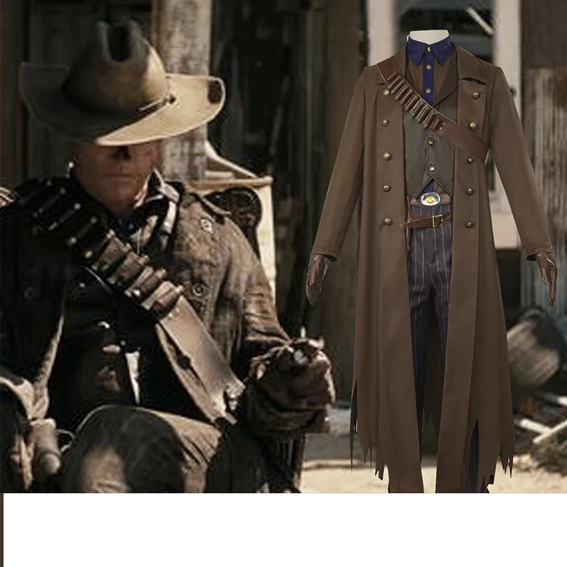 

For Men Adult Vampire Zombie Fancy Dress Up Ghoul Cooper Howard Cosplay 2025 Fall Brown Out Cowboy Halloween Costume