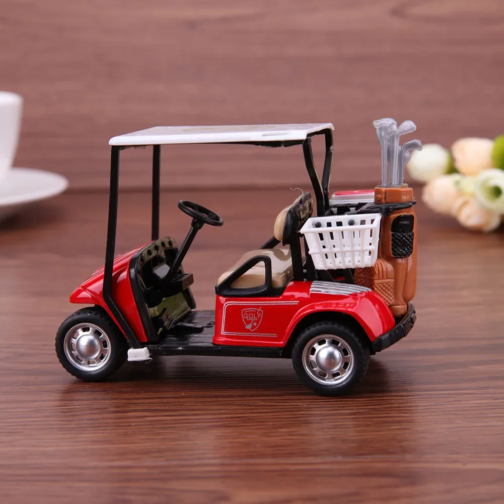 1/36 Golf Model Car Mini Pullback Action Golf Cart Model Kids Toy Easy Operation with Light Music Safe for Children Holiday Gift