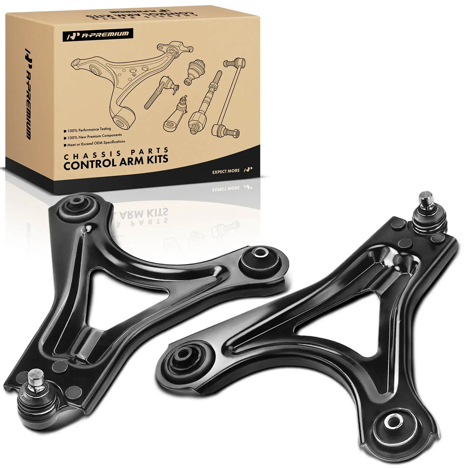 A-Premium 2x Front Lower Control Arm w/Ball Joint for Ford Contour 1998-2000 Mercury Cougar 1999-2002 Mystique 1998-2000