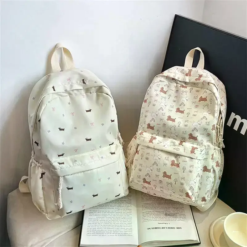 حقيبة ظهر لطيفة مطبوعة على شكل جرو دشهند على طراز الكلية حقيبة مدرسية للطلاب حقيبة سفر محمولة ذات سعة كبيرة حقيبة بناتي هدية عيد ميلاد #2