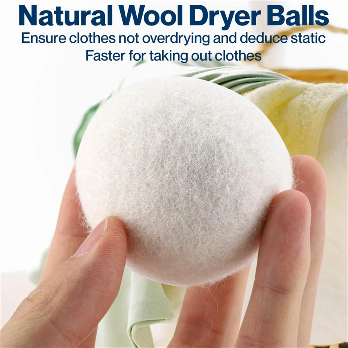 ลูกบอลเครื่องเป่าขนสัตว์ 6 ชิ้น - ธรรมชาติระดับพรีเมียม - ผลิตจากขนสัตว์ที่แทนที่แผ่นเป่า - น้ํายาล้างขุย