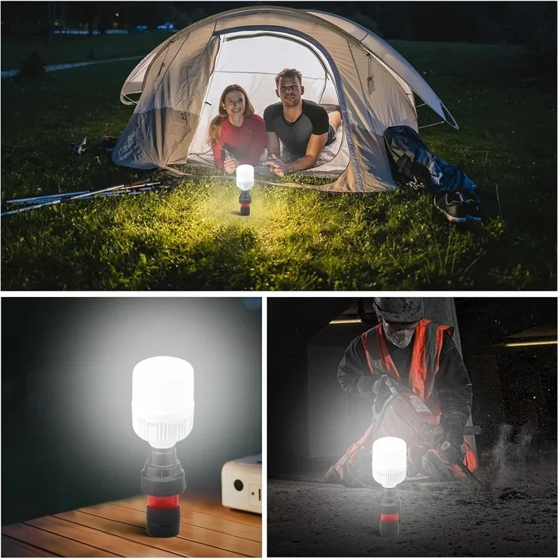 Para Milwaukee 12V batería de iones de litio 12W bombilla LED linterna lámpara de inundación de emergencia lámpara de Camping luz blanca fría iluminación de campamento