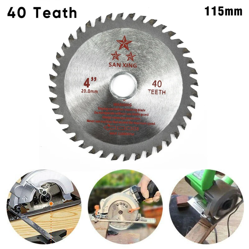 1 Stuk 4.5/4 Inch 115Mm 40 Tanden Legering Cirkelvormig Zaagblad Voor Het Zagen Van Hout Voor 4 "(110Mm)/4.5" (115Mm) Hoek Slijp Hardware Tool