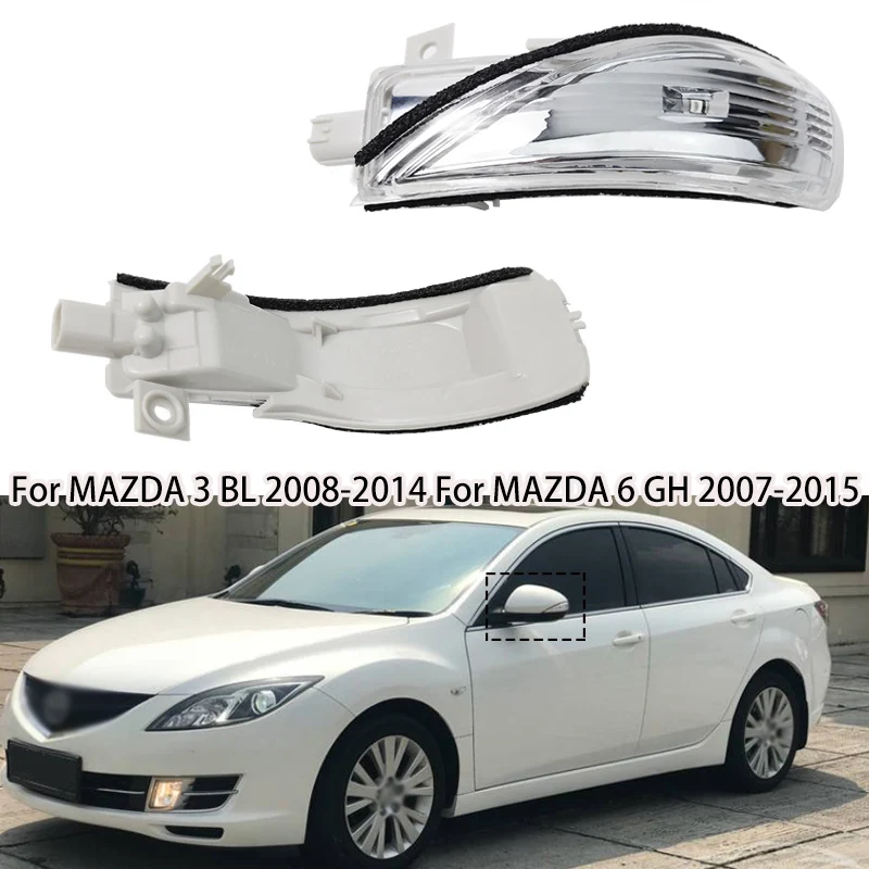 Lewa i prawa lampka migacza LED do samochodu MAZDA 3 BL 2008-2014 dla MAZDA 6 GH 2007-2015 lusterko samochodowe włączony kierunkowskaz