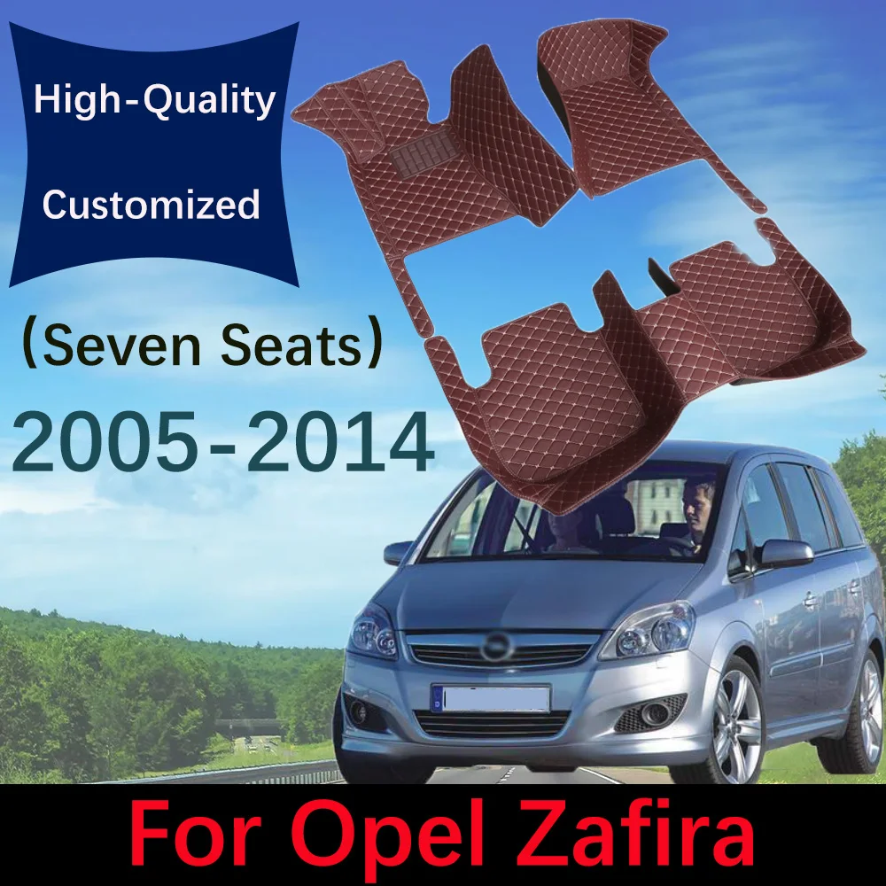 

Custom Leather Car Floor Mats For Opel Zafira B 2005-2014 Automobile Carpet Rugs Auto Foot Pads Interior Accessories