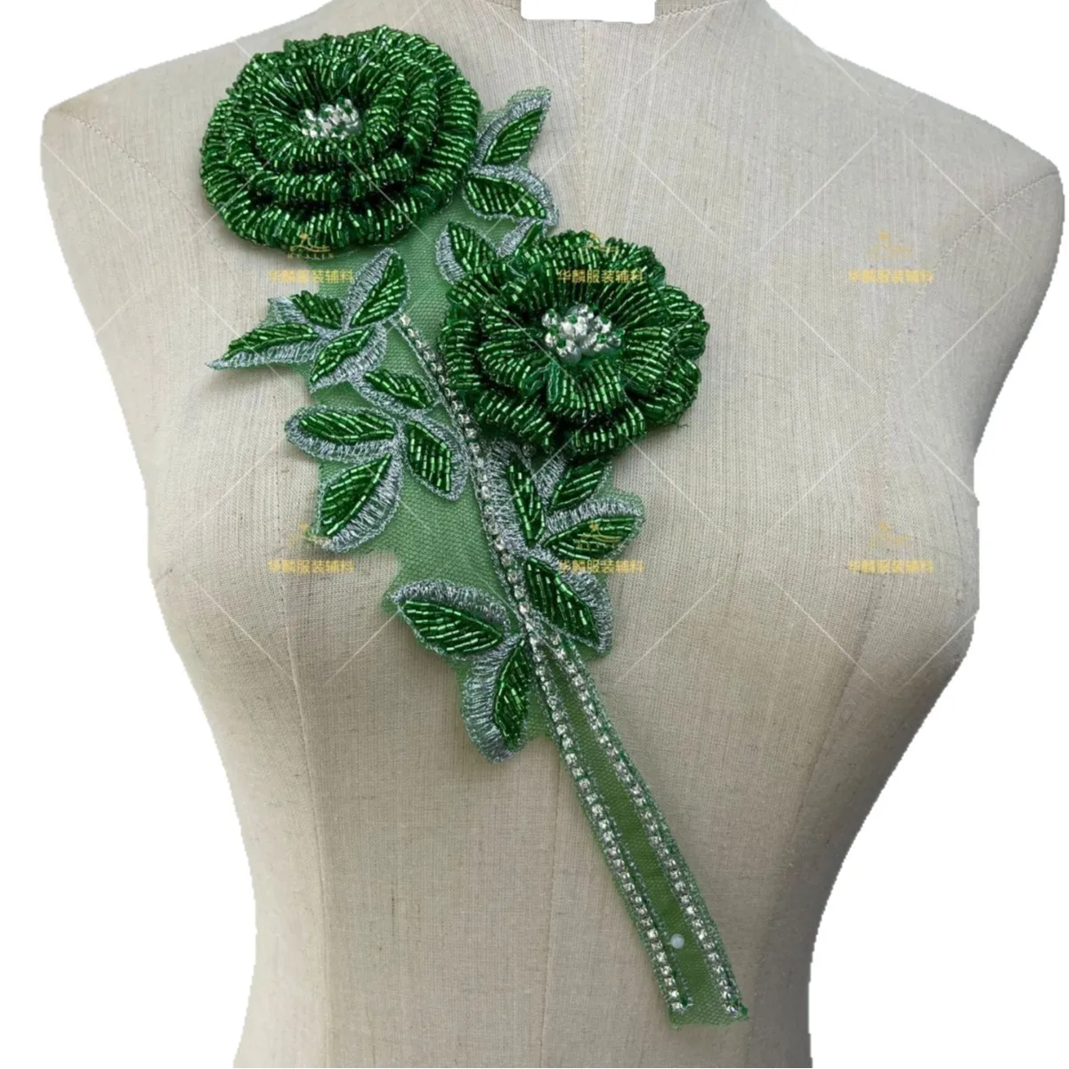 

18 Colors Luxury 3D Rose Floral Patch Handwork Material Appliqued Beading Tube Apparel Decoration Accessories Dress Fabric