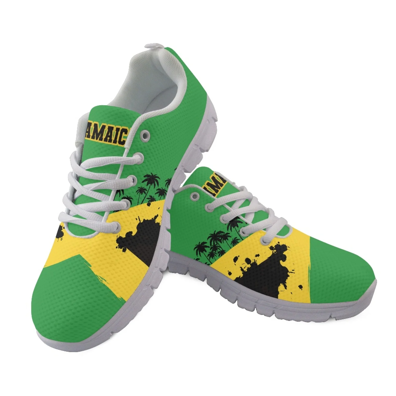 Coloranimal Palm Tree Retro Pattern Mens Lace Up Athletic Trainers Soft Comfortable Women Running Walking Shoes for Travel