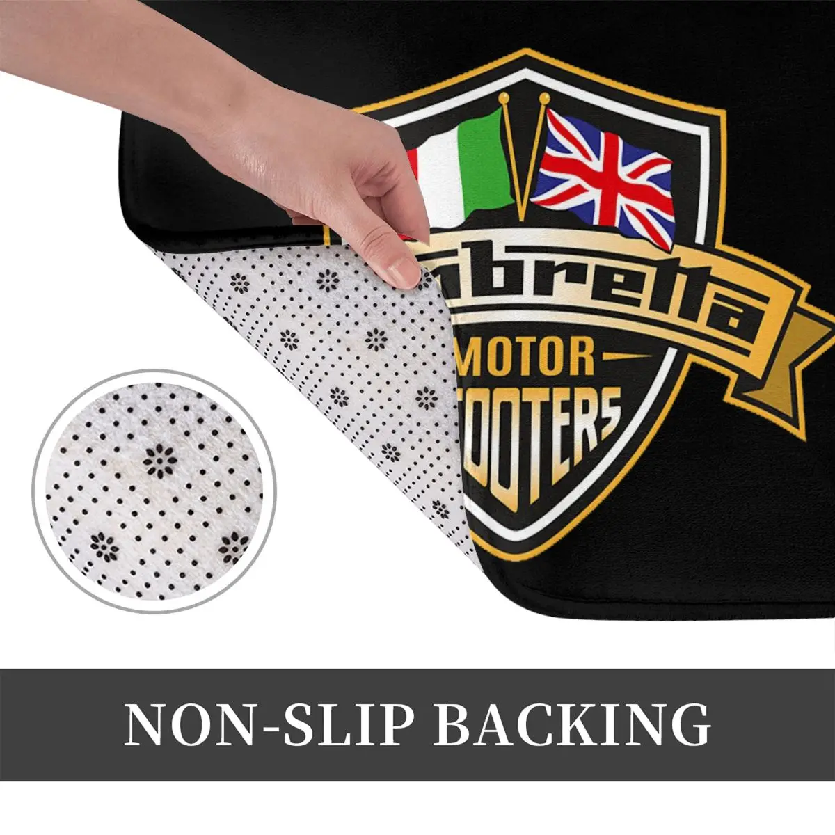 Lambretta Motor Scooters With Union Jack And Italian Flags Non-slip Doormat Floor Mat Antiwear Carpet Rug  Footpad Mats