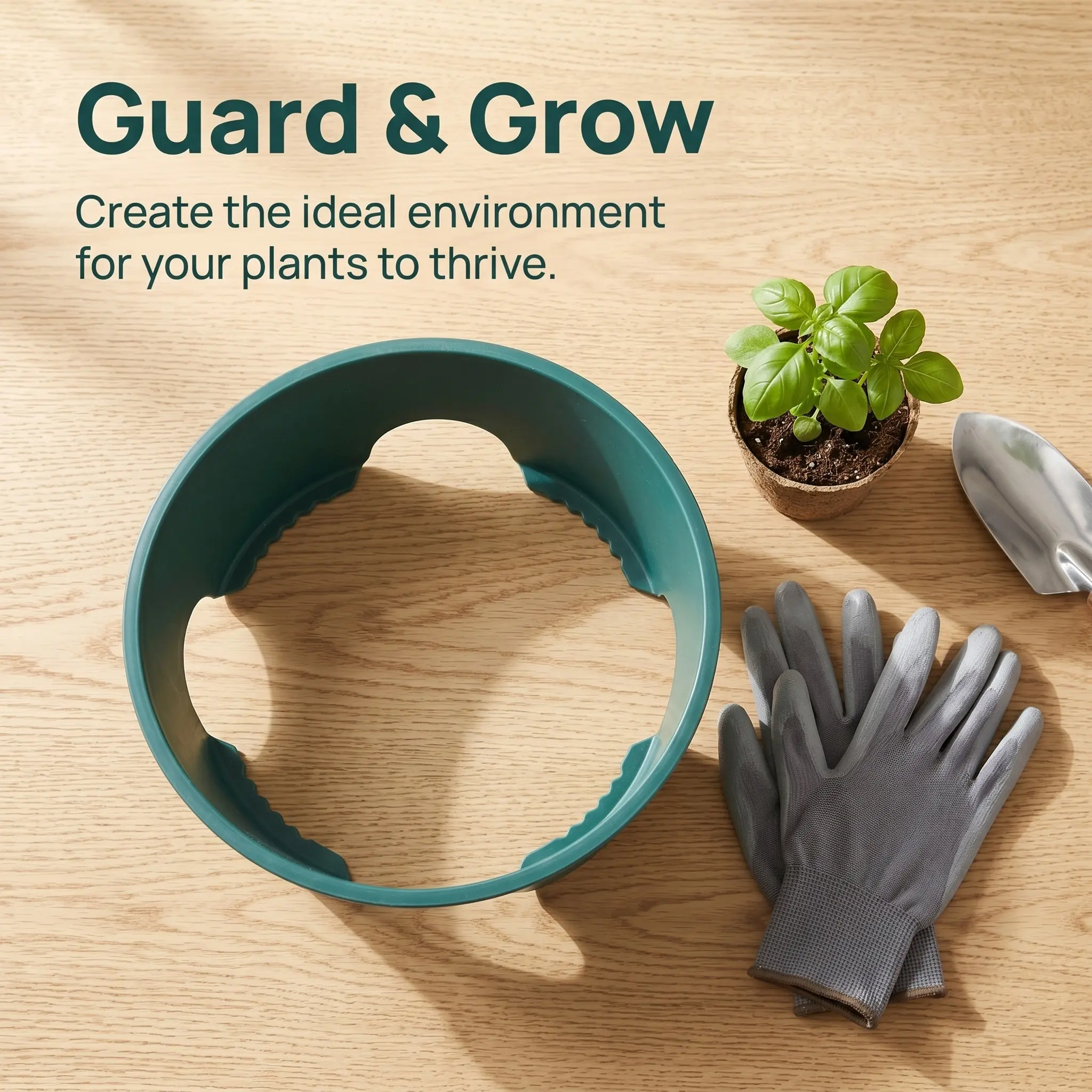 4Pcs Plant Protection Collar Plant Isolation Ring 8.58 Inch Garden Root Barrier for Vegetables Tomatoes Flower Beds Interlocking