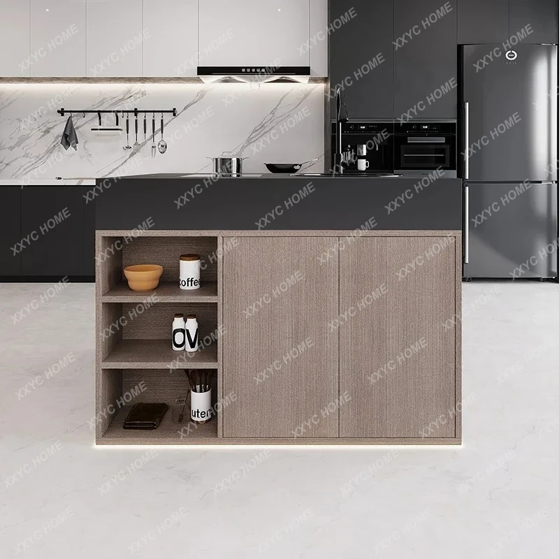 F Single island platform head rock slab island table, desk, cooking, sink, water bar collapse