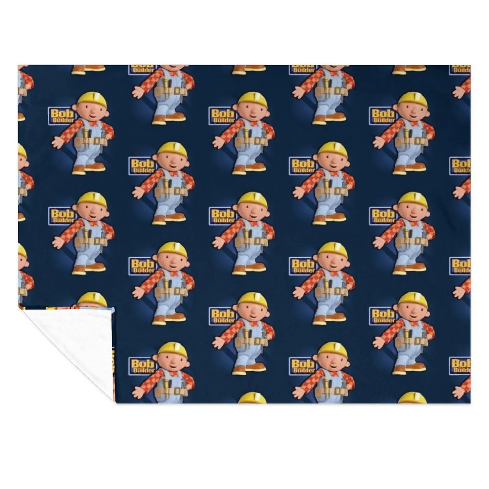 

Bob The Builder with shadow Throw Blanket halloween Flannel Hairy Bed linens Blankets