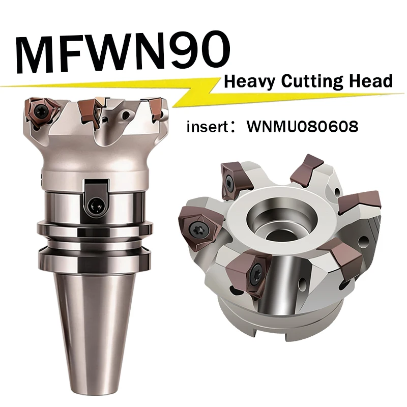

MFWN90 Degree Right Angle Heavy Cutting Head, Large Cutting Flat Rough Cutting Head, Double-Sided Hexagonal Wnmu080608 Insert