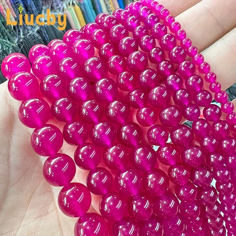 Natural stone Treasure Red Chalcedony Jades Beads For Jewelry Making DIY headwear Handstring anklet 15\